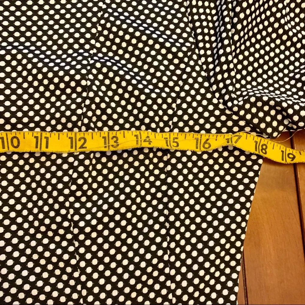Julian Taylor Dress Black with White Polka Dots Short Sleeve Full Skirt -Size 8 - Picture 10 of 13